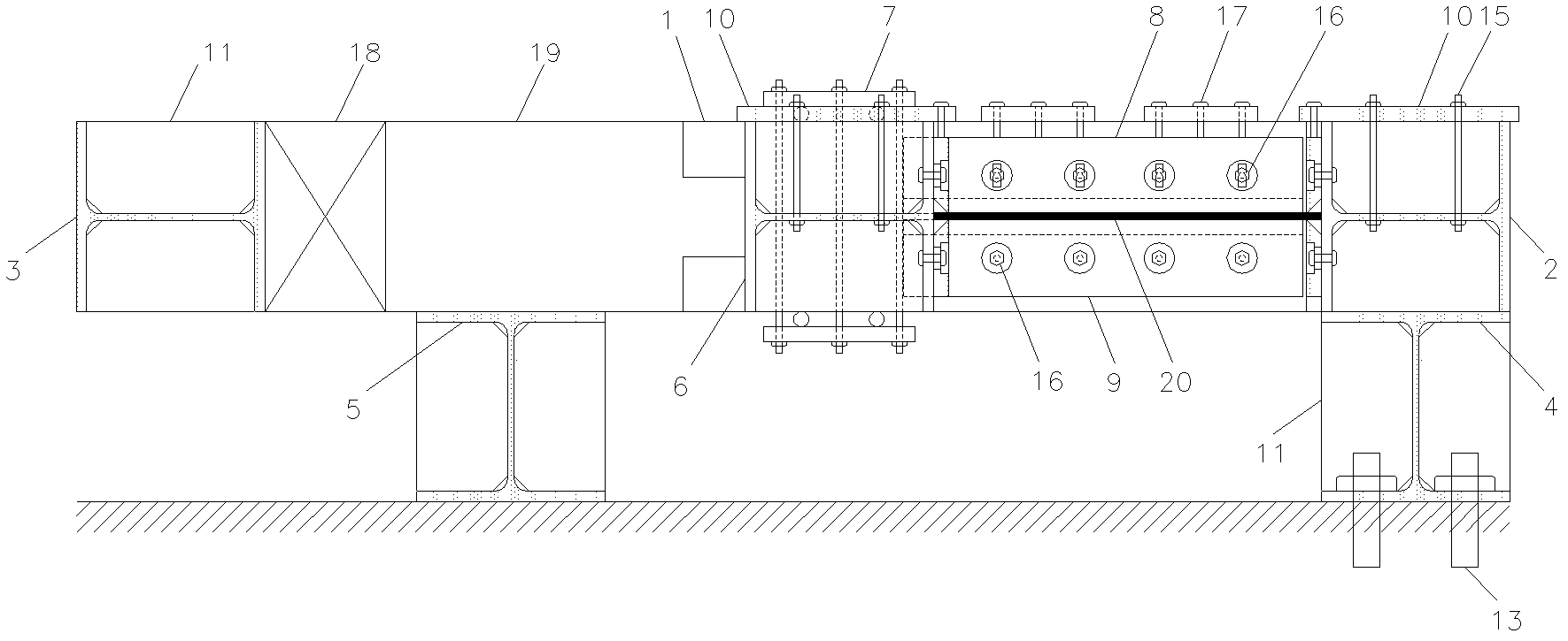 Device for testing compression in rectangular steel plate surface