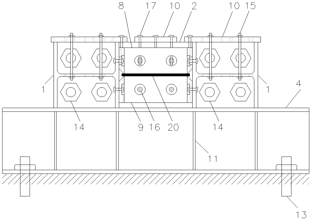 Device for testing compression in rectangular steel plate surface