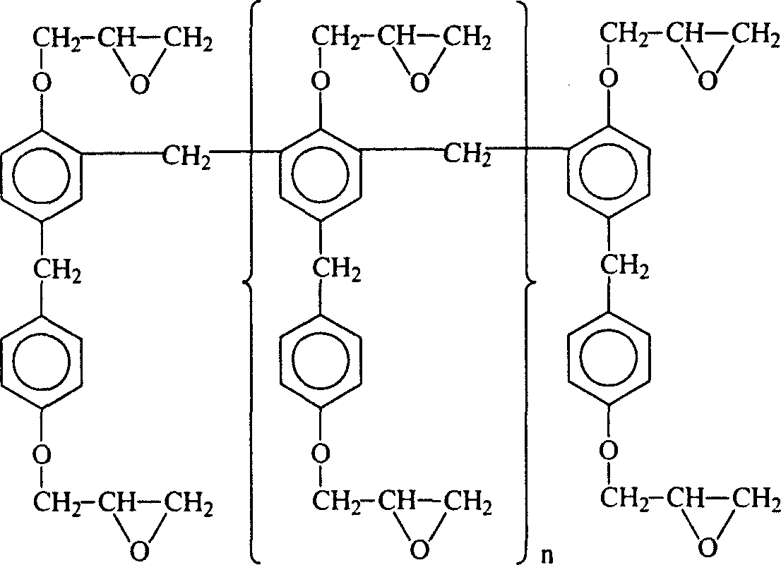 Linetype bisphenol F phenolic epoxy resin and preparation method thereof