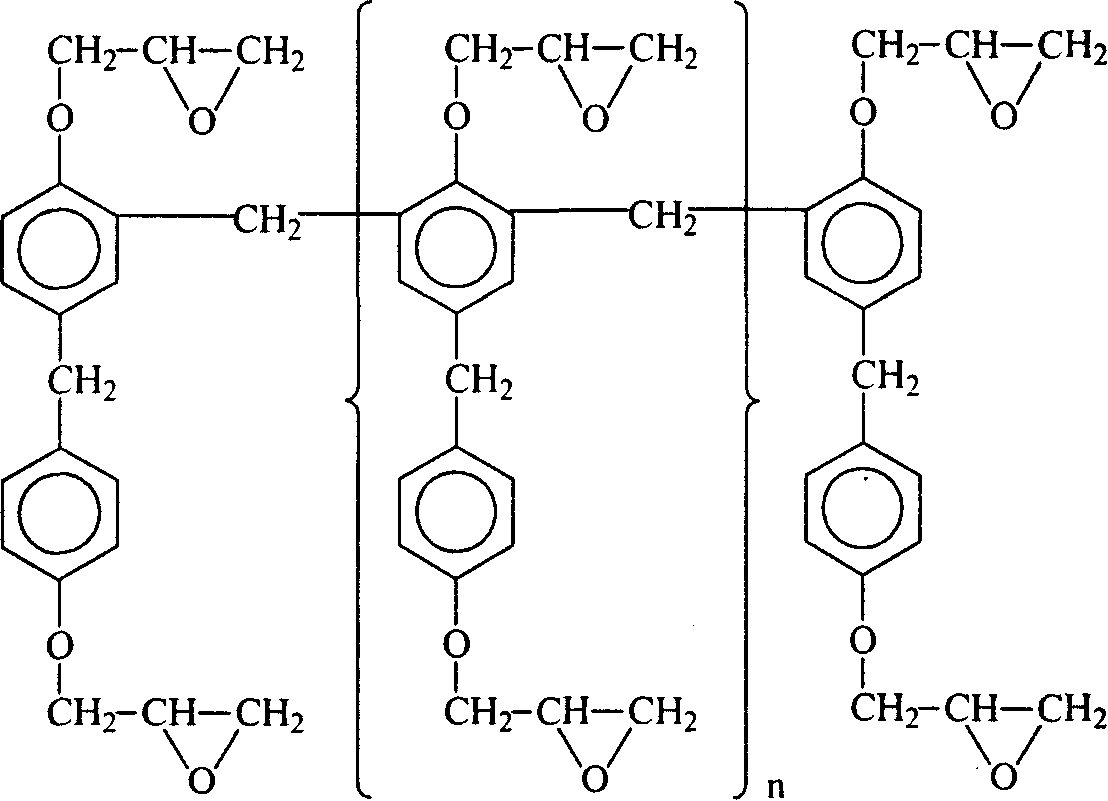 Linetype bisphenol F phenolic epoxy resin and preparation method thereof