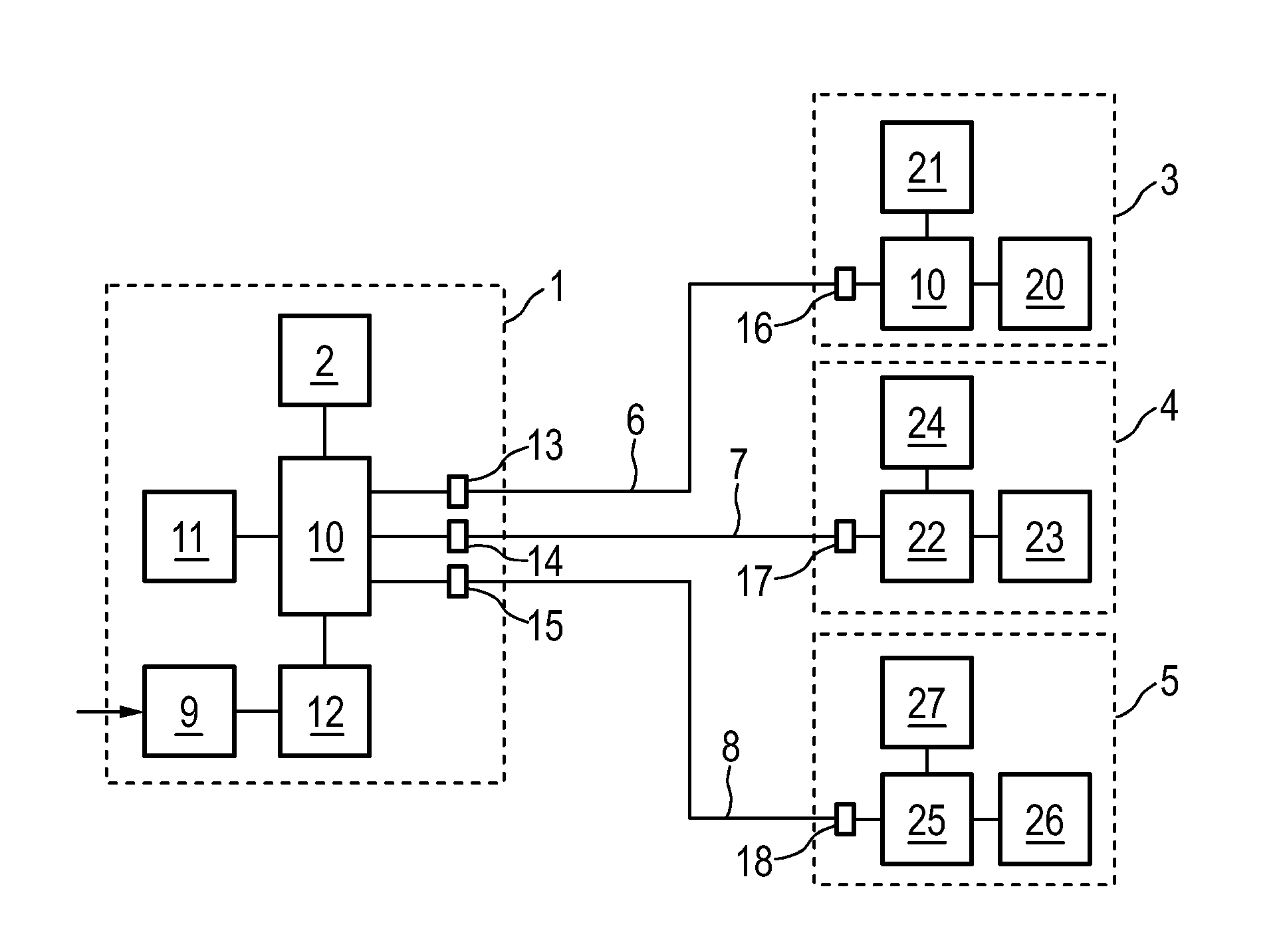 Apparatus for powering an electrical consumer via a data connection