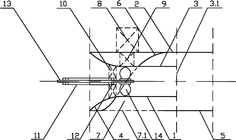 Water jet propulsion body for ships