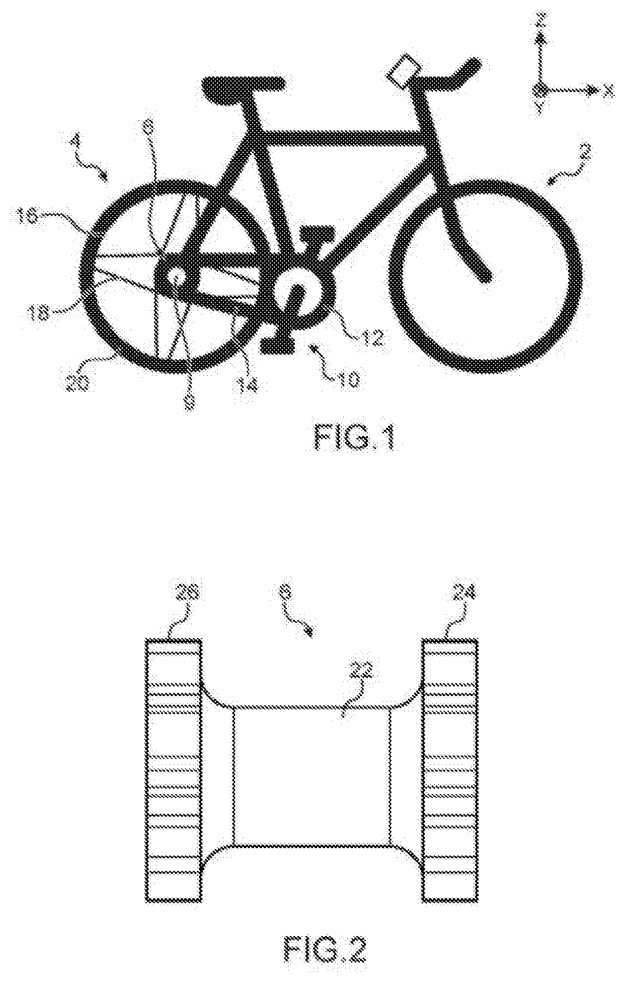 Hub for a  bicycle wheel allowing the determination of the driving torque and of the power generated by the cyclist