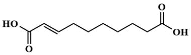 2-decenedioic acid serving as indicative substance for honey authenticity evaluation and application of 2-decenedioic acid in honey adulteration identification