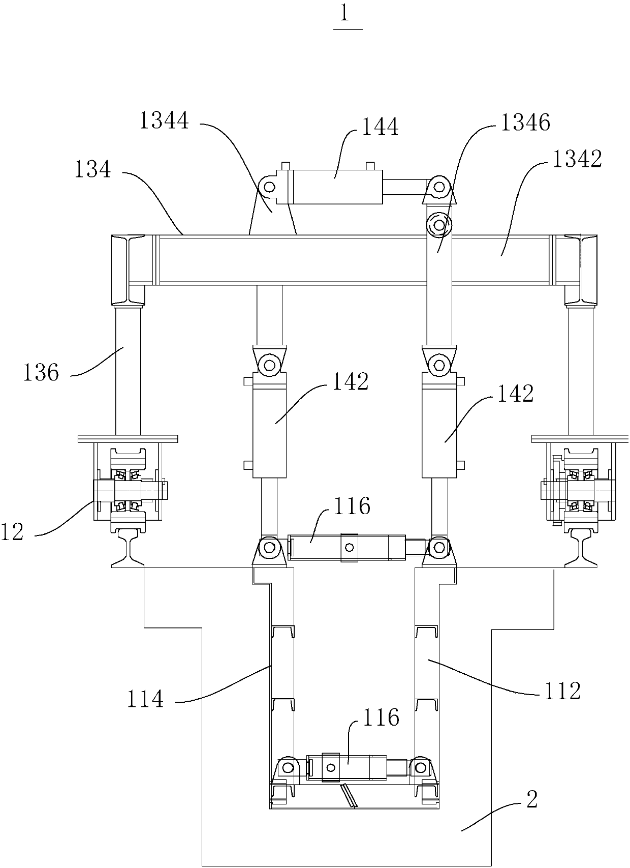 Moving formwork and pouring method for pouring tunnel center ditch