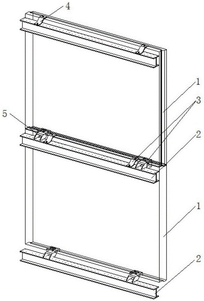 Steel frame building wall with damping joints and construction method thereof