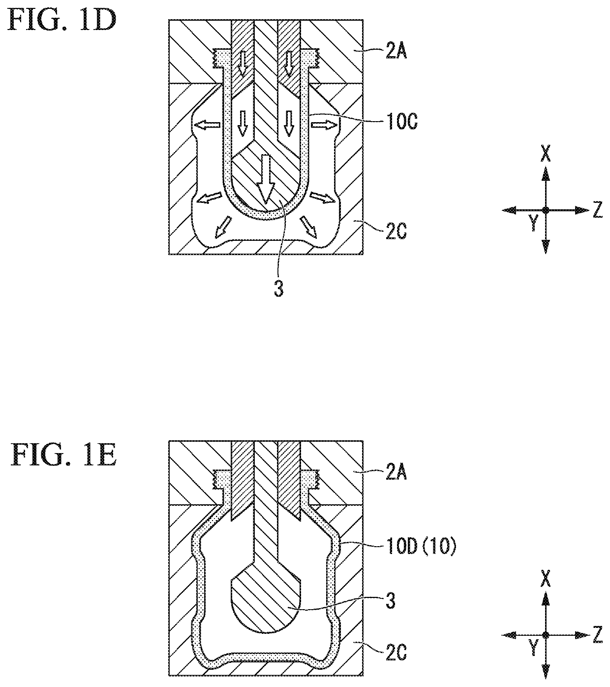 Hollow container and method for manufacturing hollow container