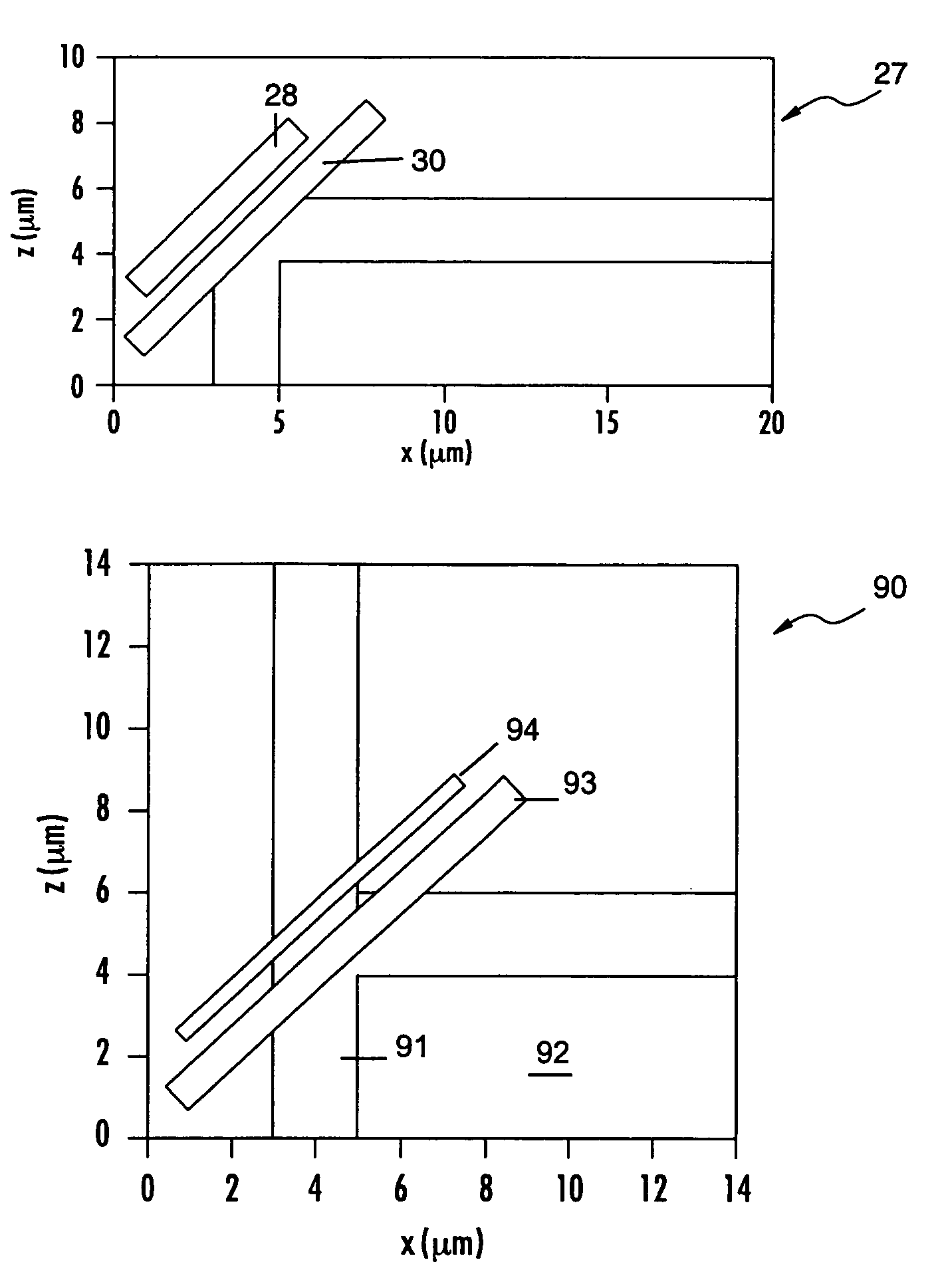 Planar lightwave circuit waveguide bends and beamsplitters