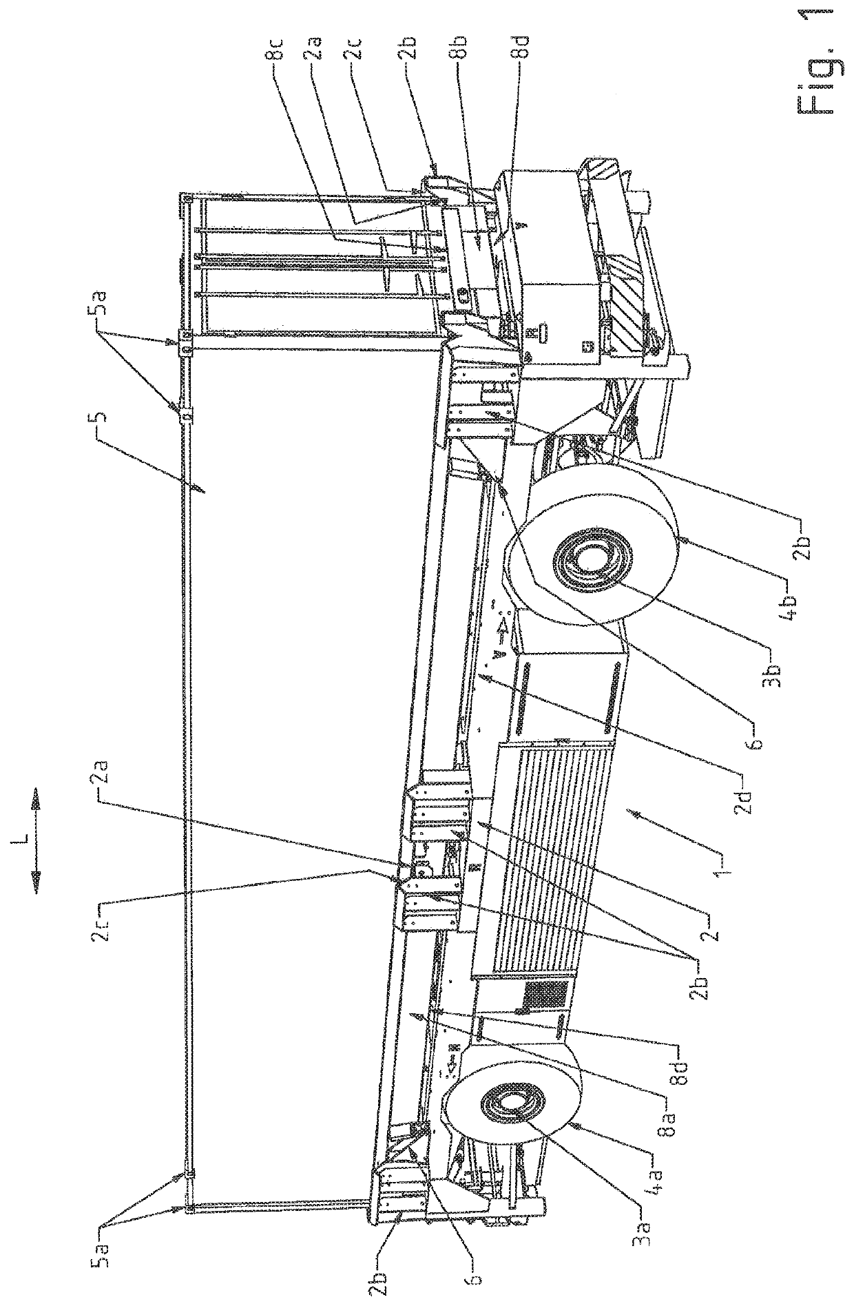 Transport vehicle for containers