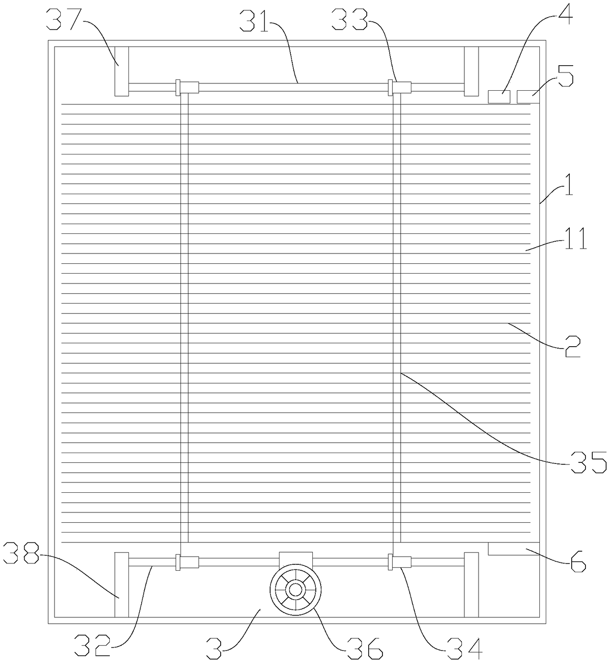 Blind built-in hollow glass door and window