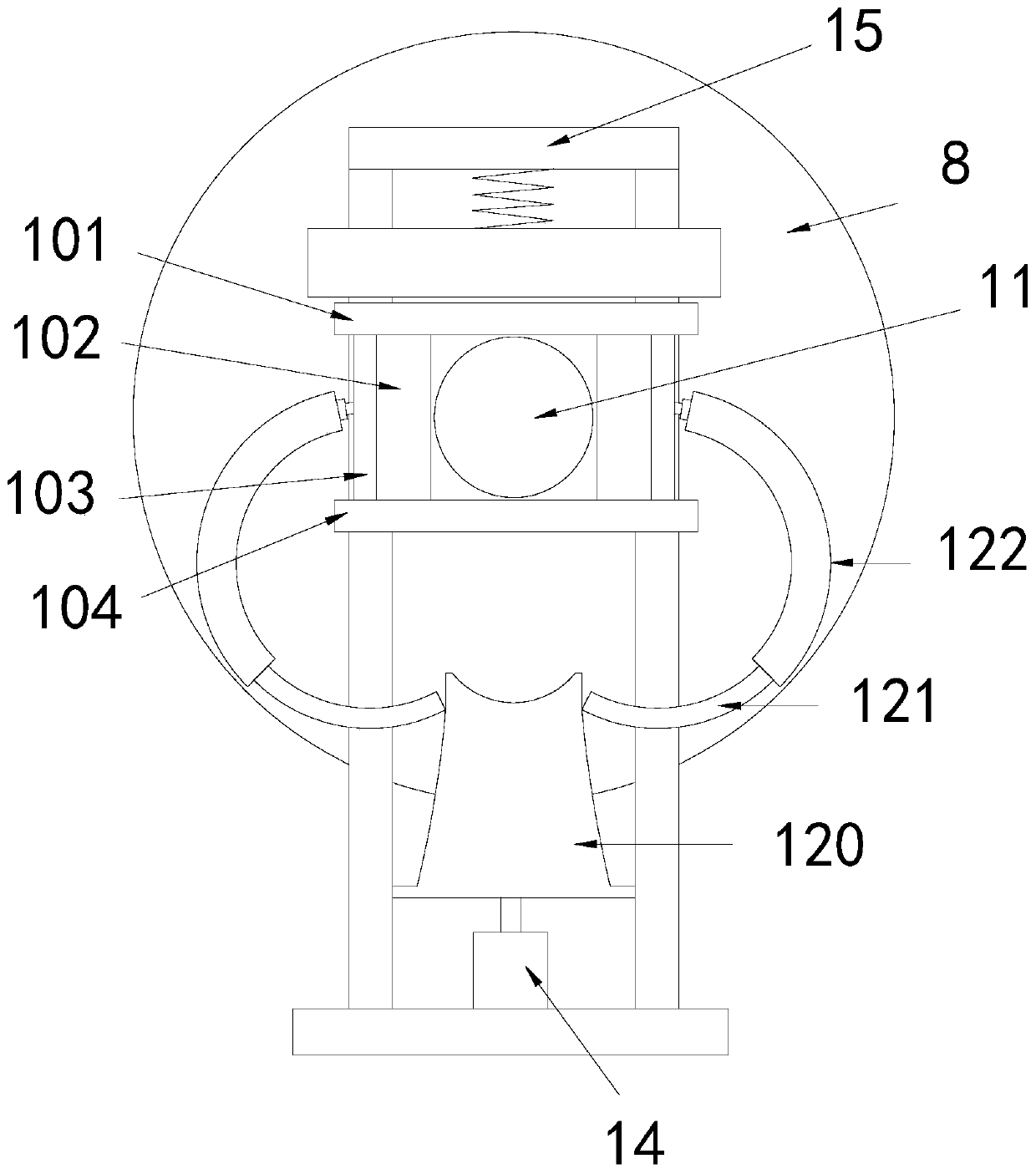 Webbing processing fixed-width unwinding device