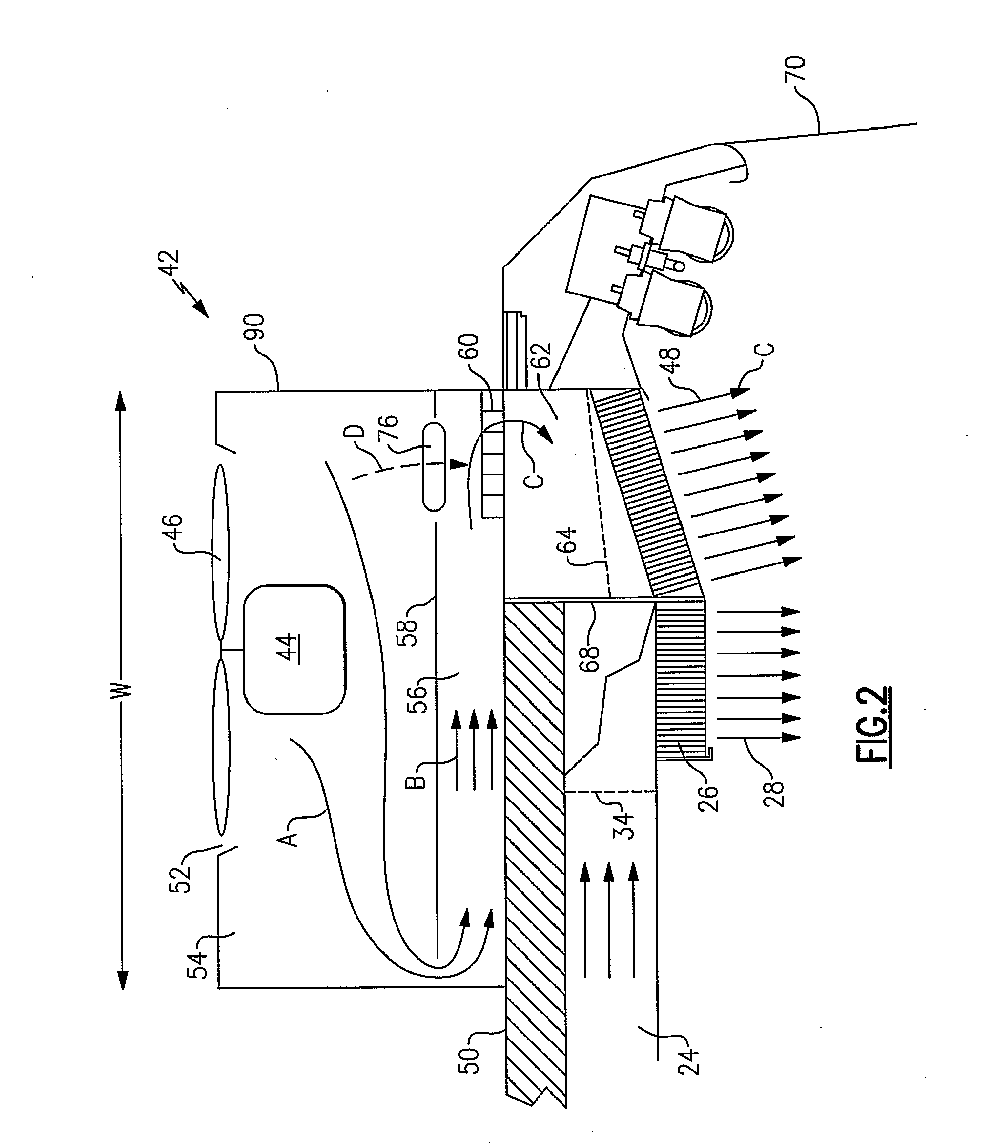 Secondary airflow distribution for a display case