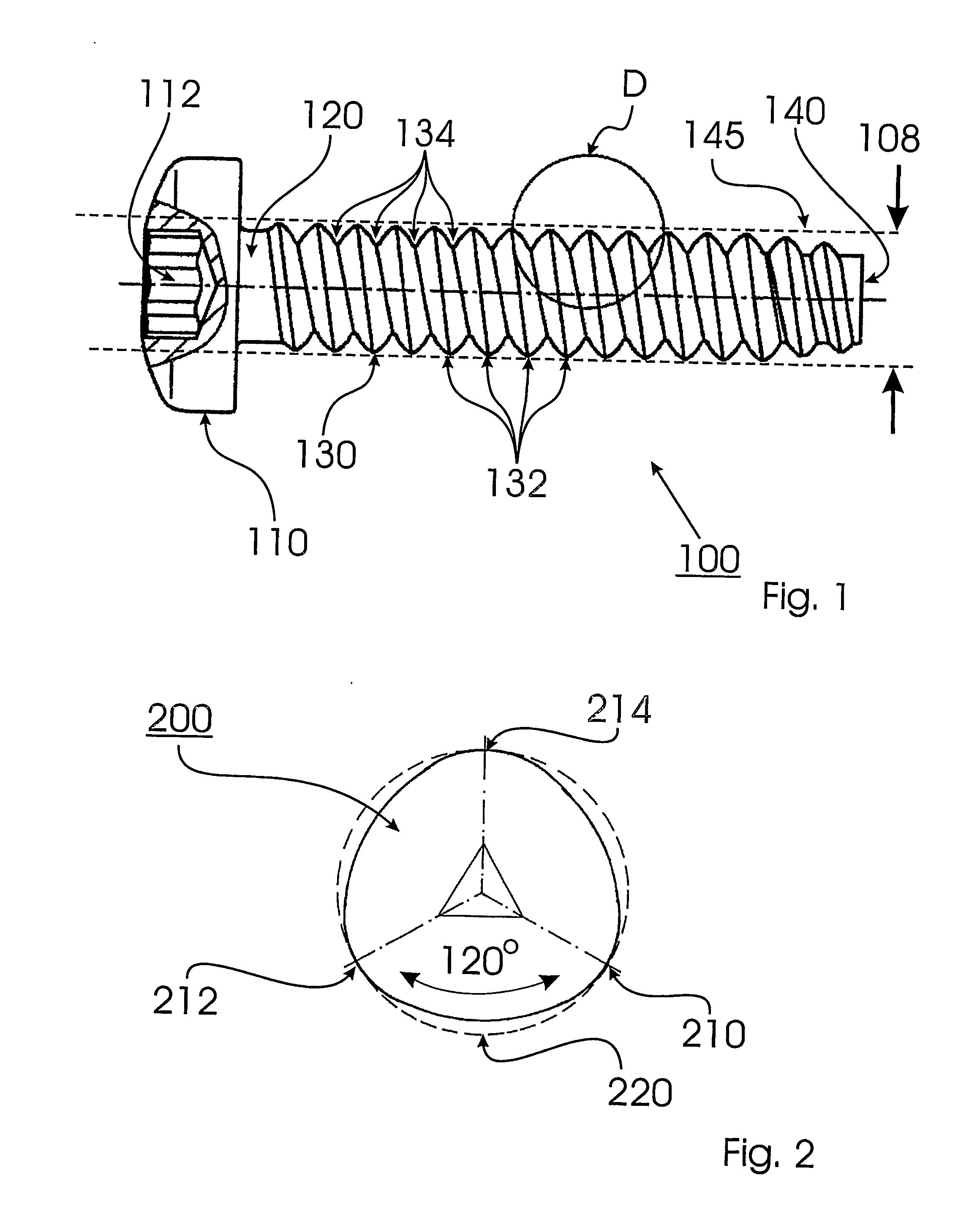 Self-tapping screw for use in low ductile materials