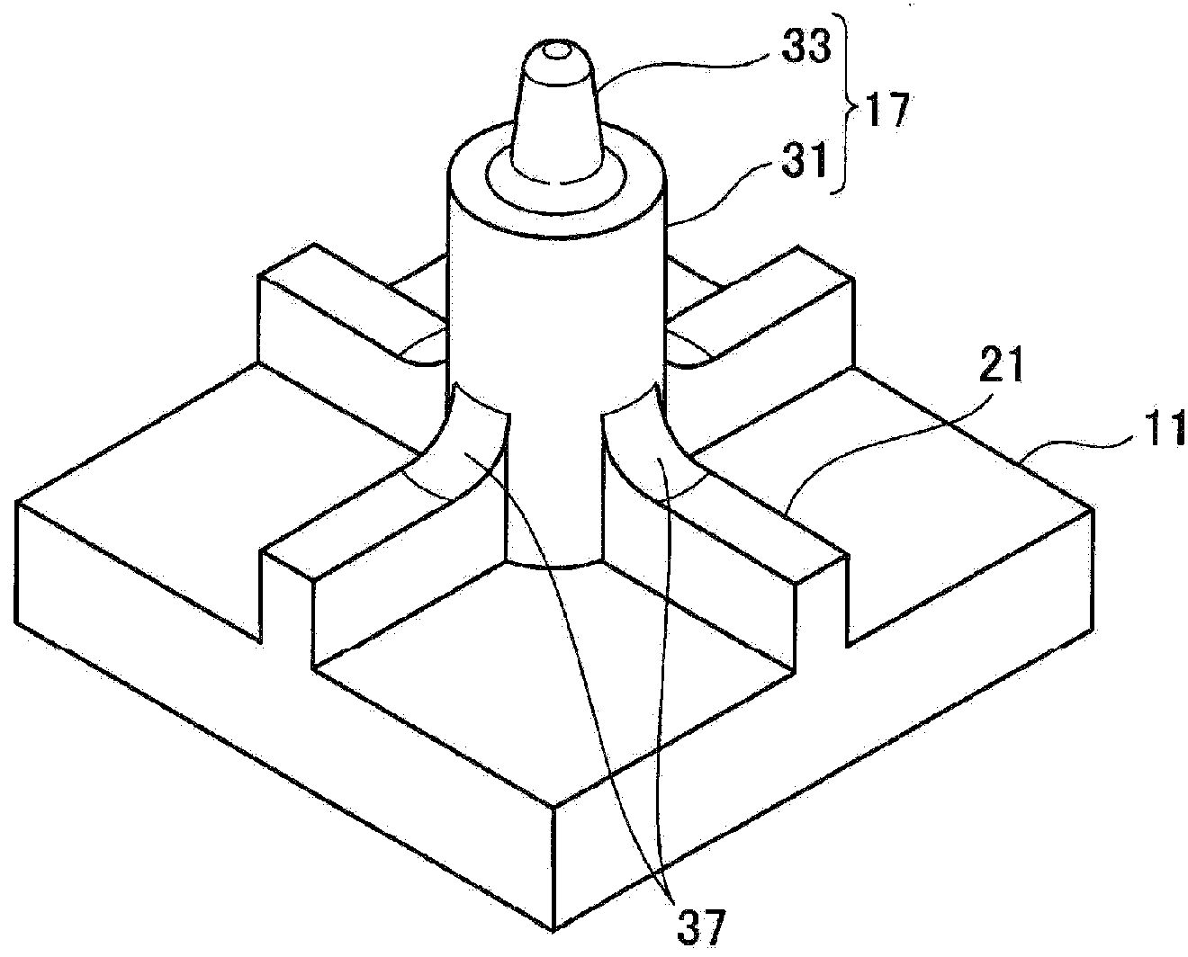 Support structure for boss