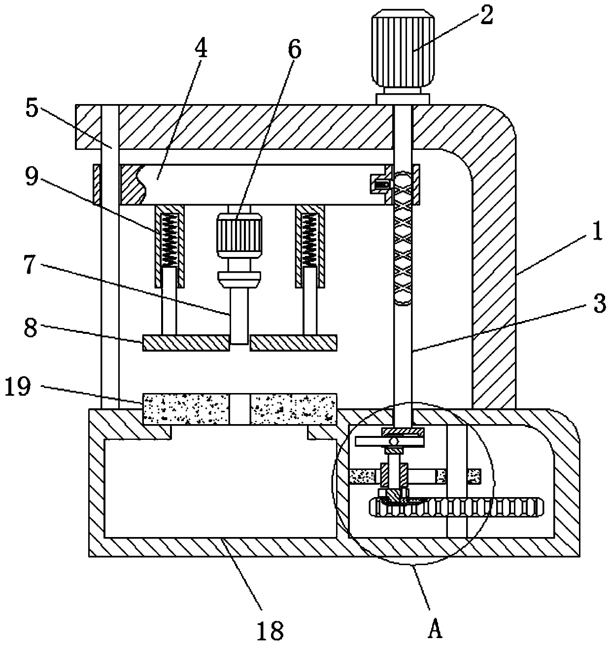 Knitwear continuous punching device based on two-way lead screw transmission principle