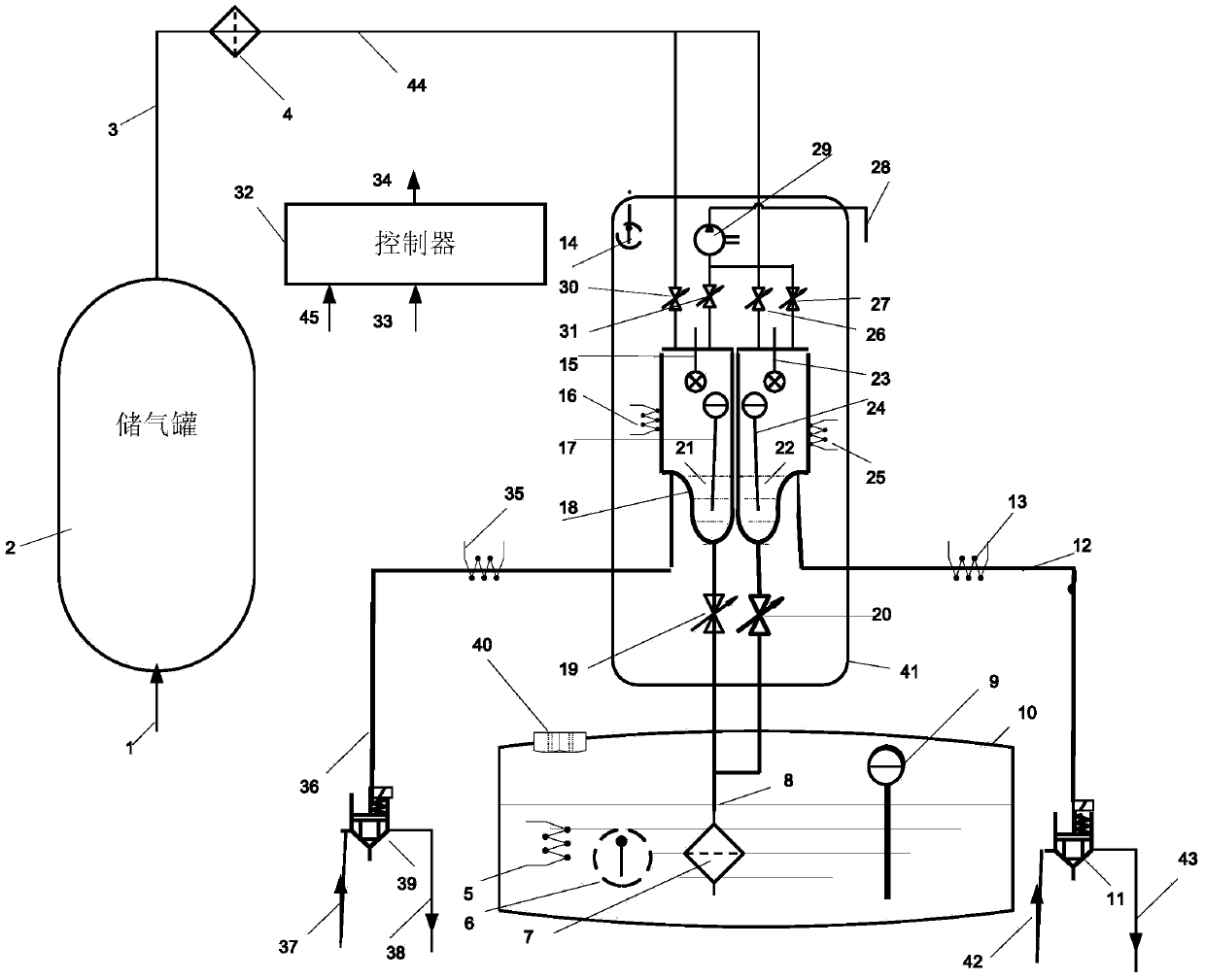 Air pressure type urea metering spraying system easy to control