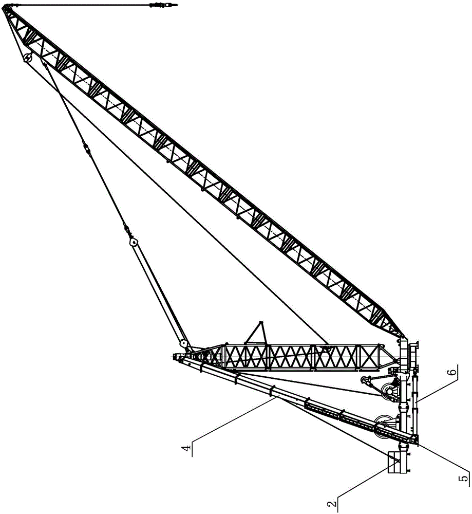 Compound movable arm type roof crane