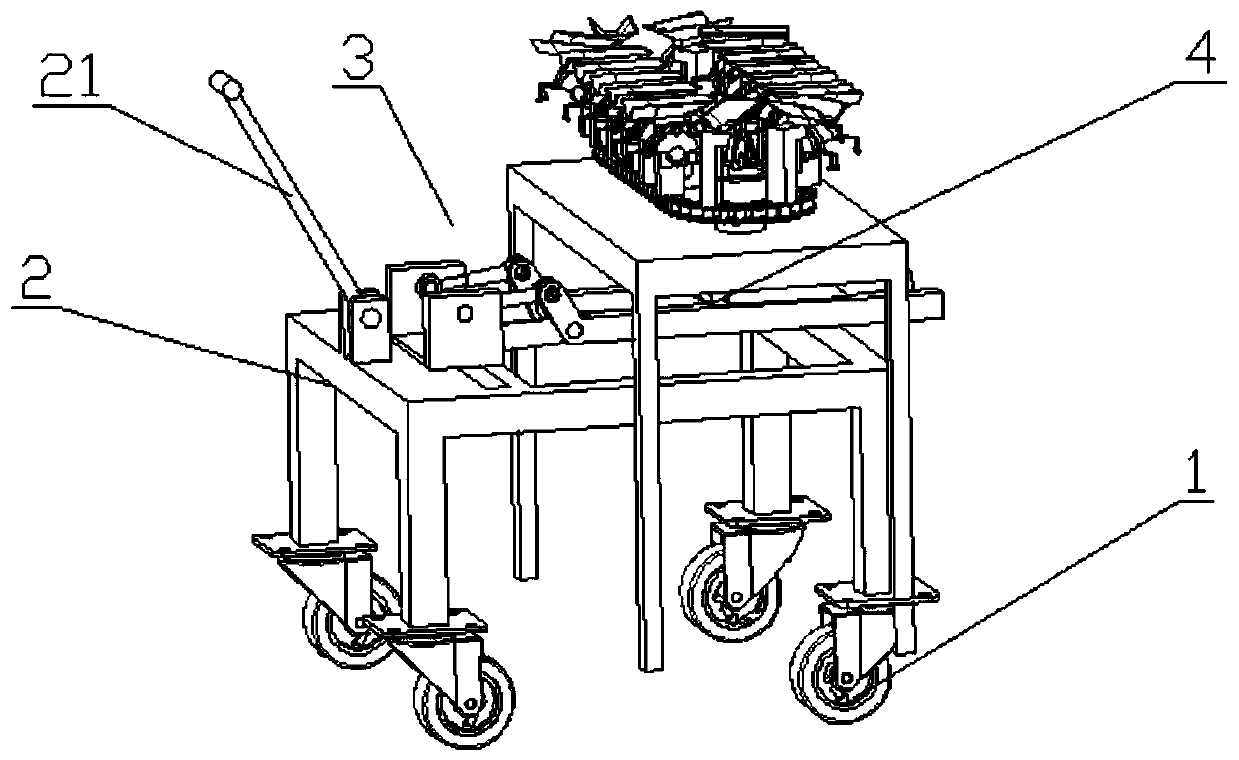 Mobile device for chicken leg grader