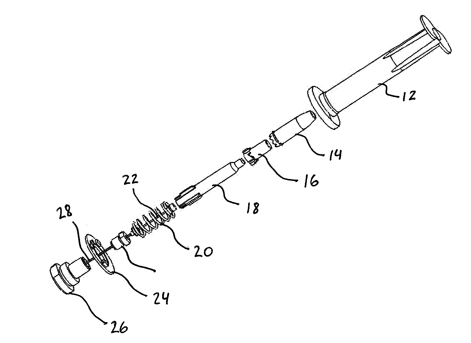 Single-hand operated syringe-like device that provides electronic chain of custody when securing a sample for analysis