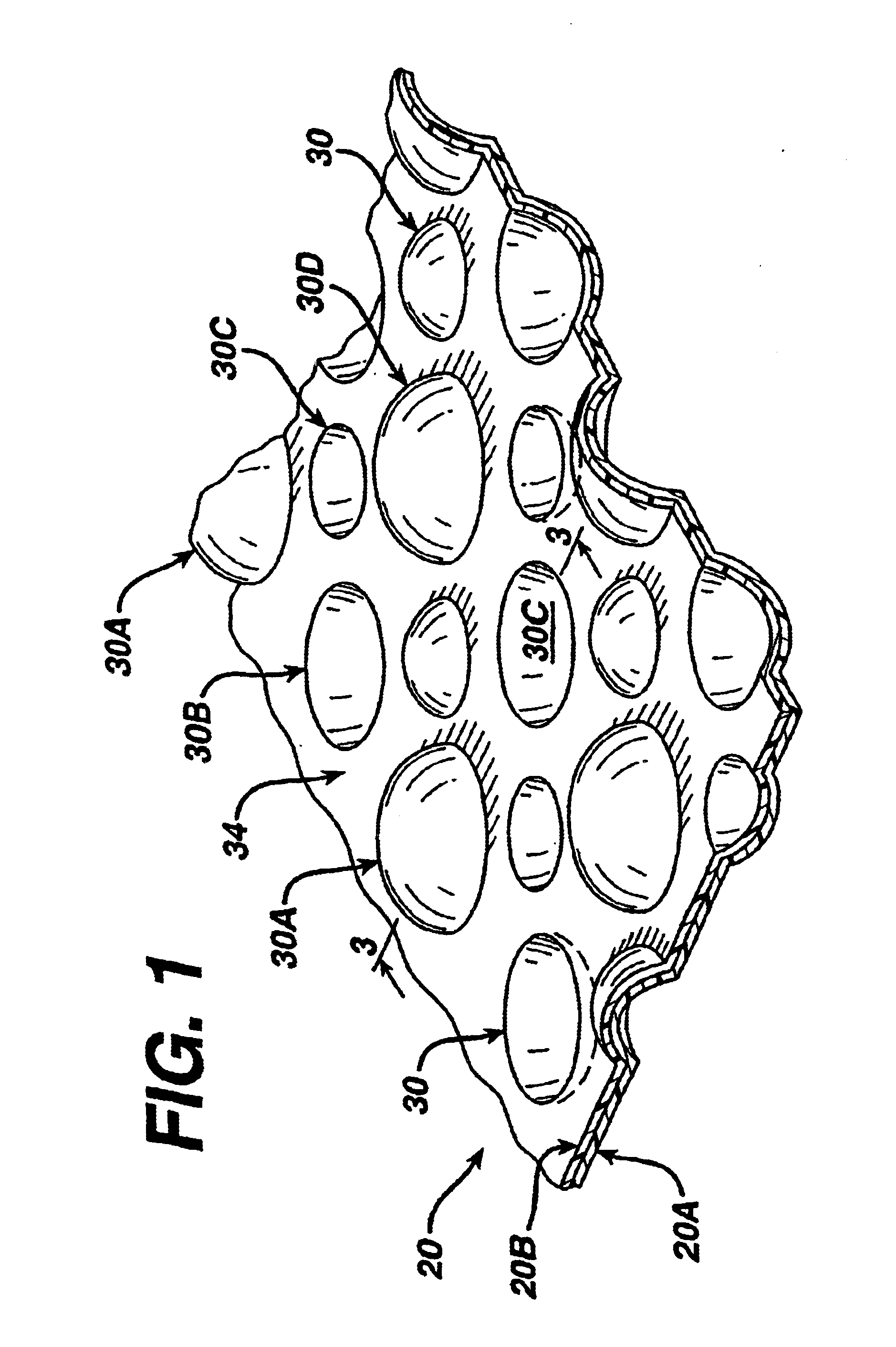 Domed packing material