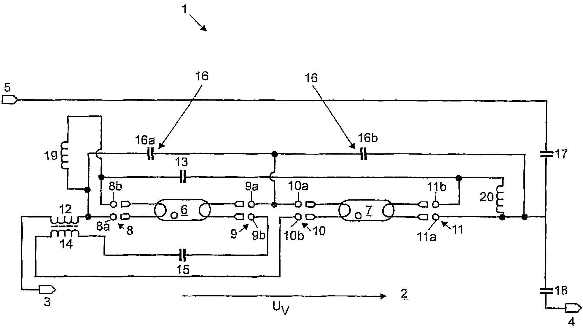 Circuit arrangement for driving a series circuit of low-pressure gas-discharge lamps, and method thereof