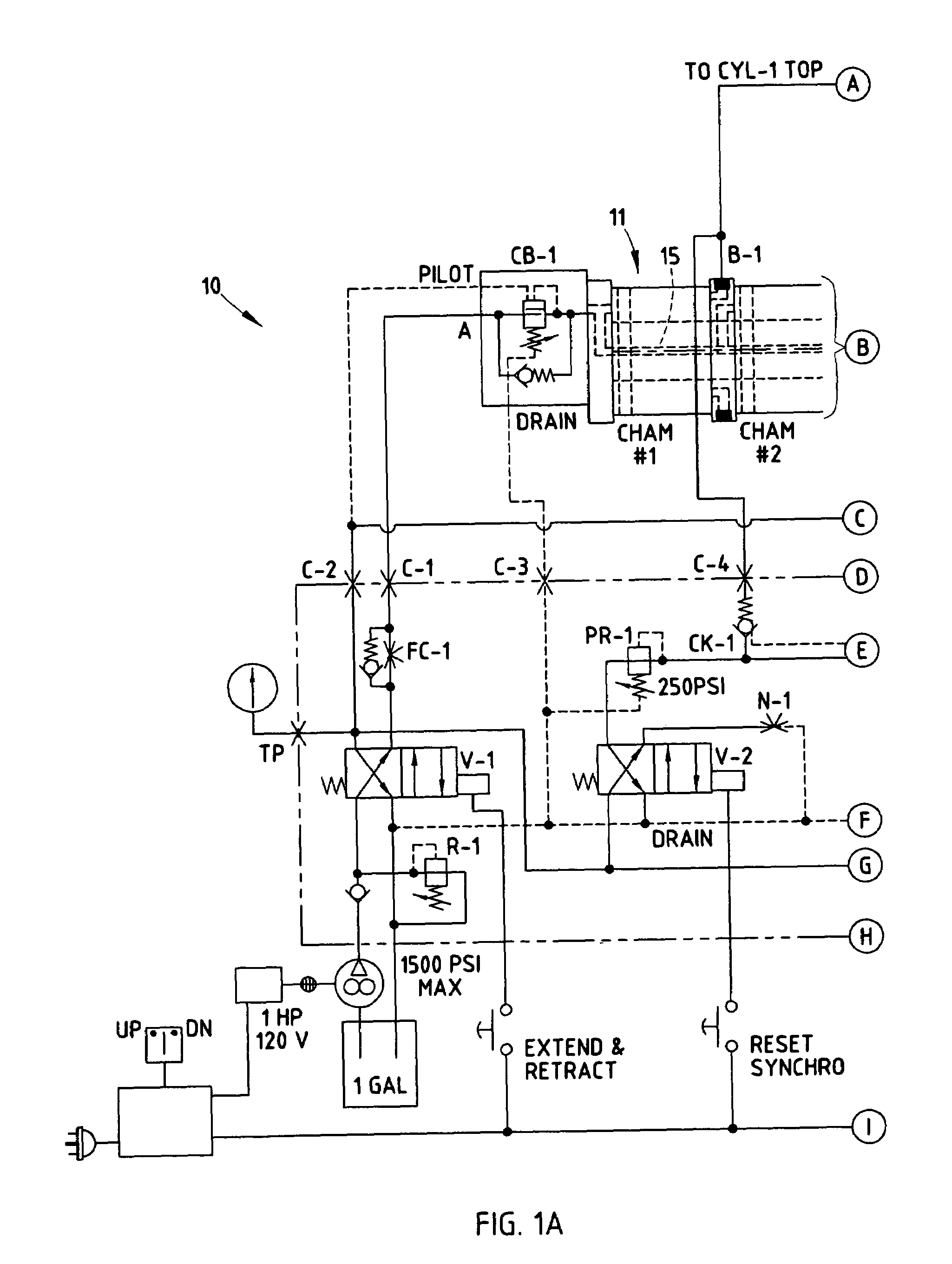 Hydraulic system for synchronized extension of multiple cylinders