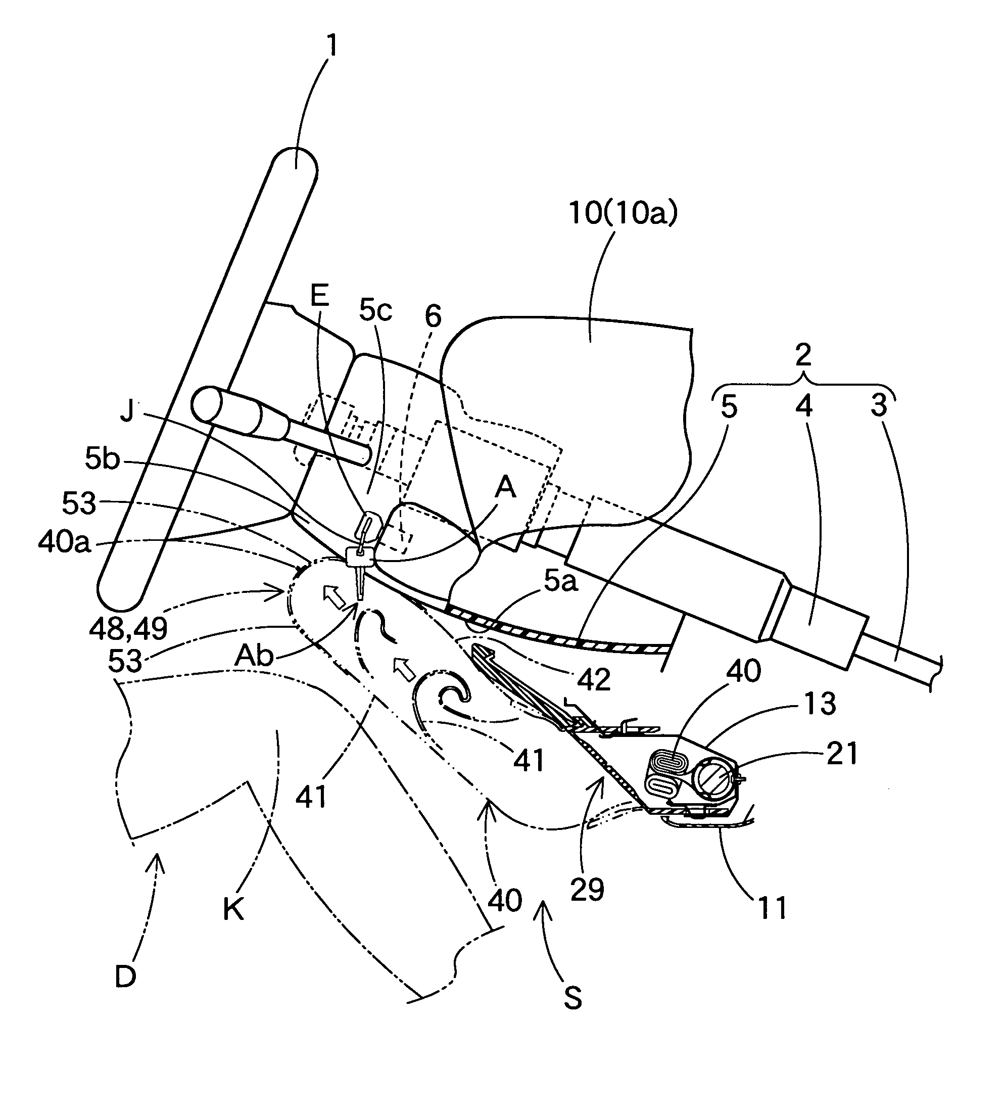 Knee-protecting airbag device