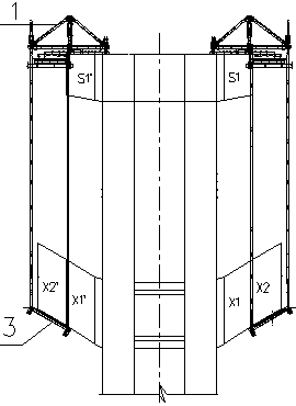 Construction process for triangular area of open-web rigid frame bridge