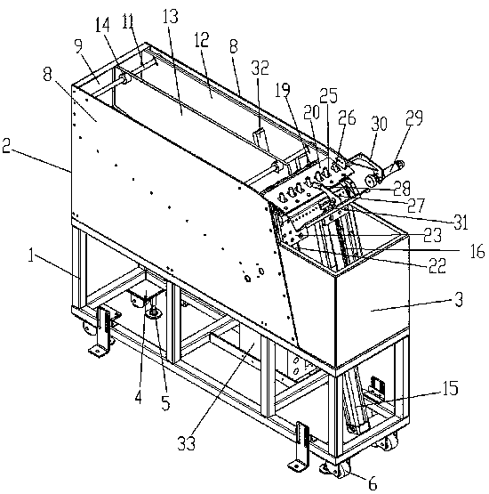 Shaft gravity type stock bin