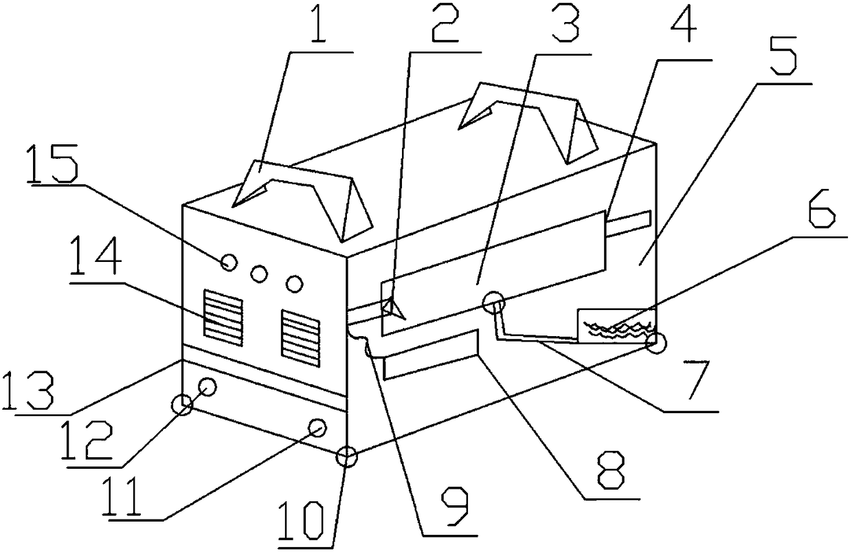 Heat dissipating device of electric welding machine