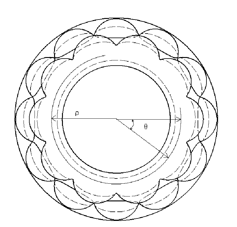 Conical soil-engaging component with abrasion-resistant geometric structural surface