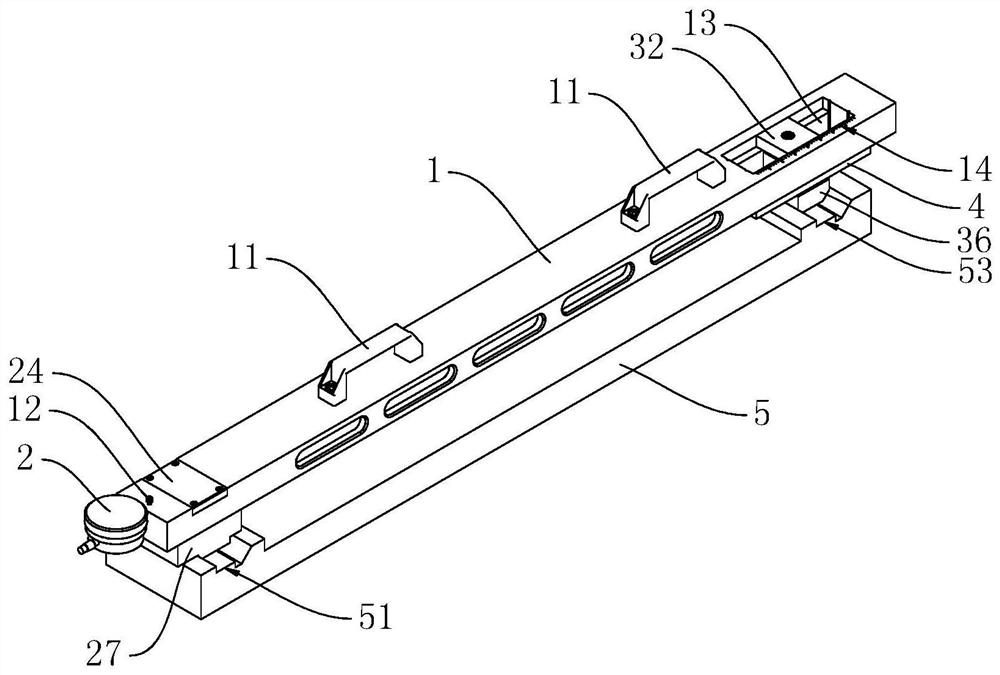 Measuring tool and method for measuring distance between linear rails of machine tool body