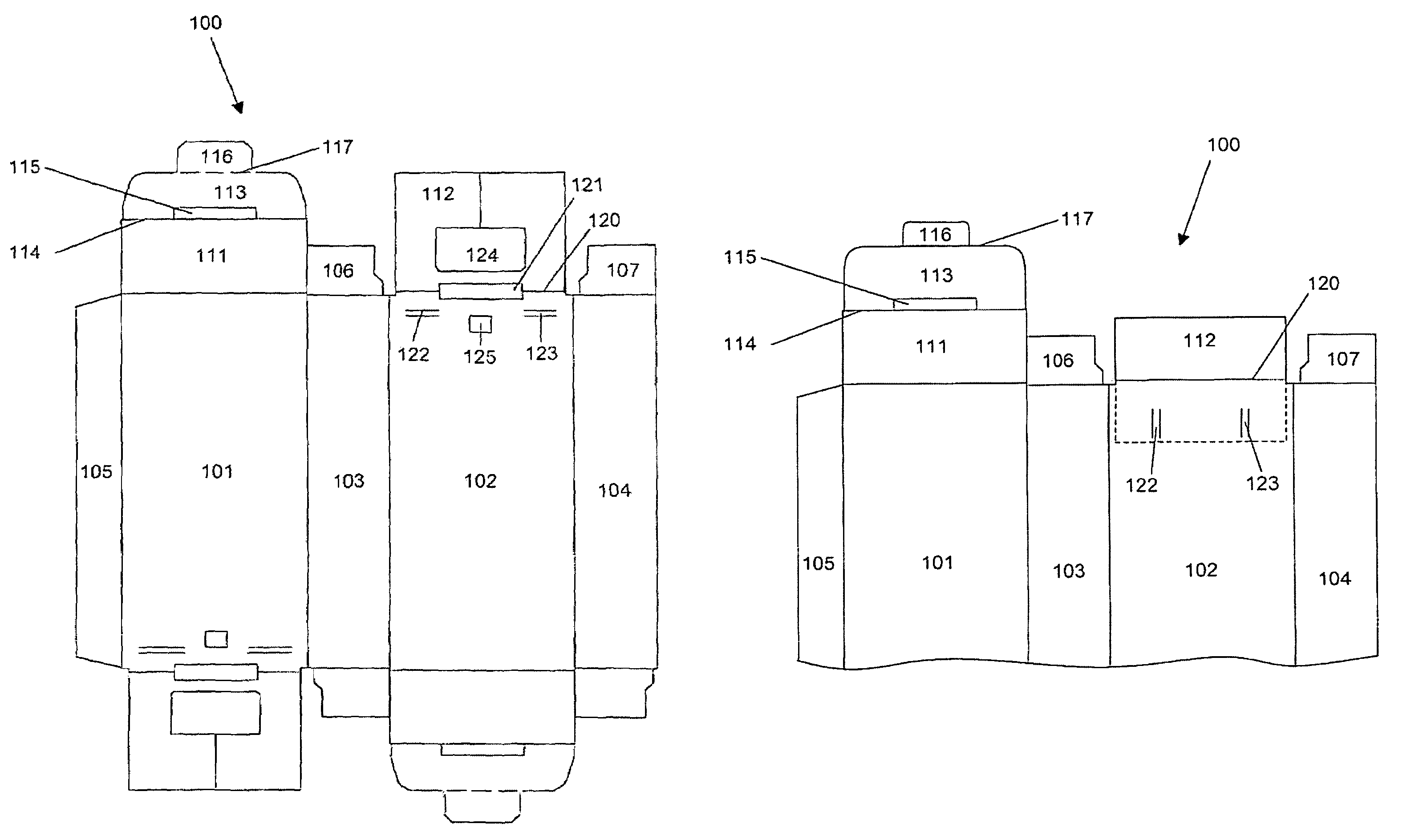 Reclosable folding box with tamper-evident closure without adhesive