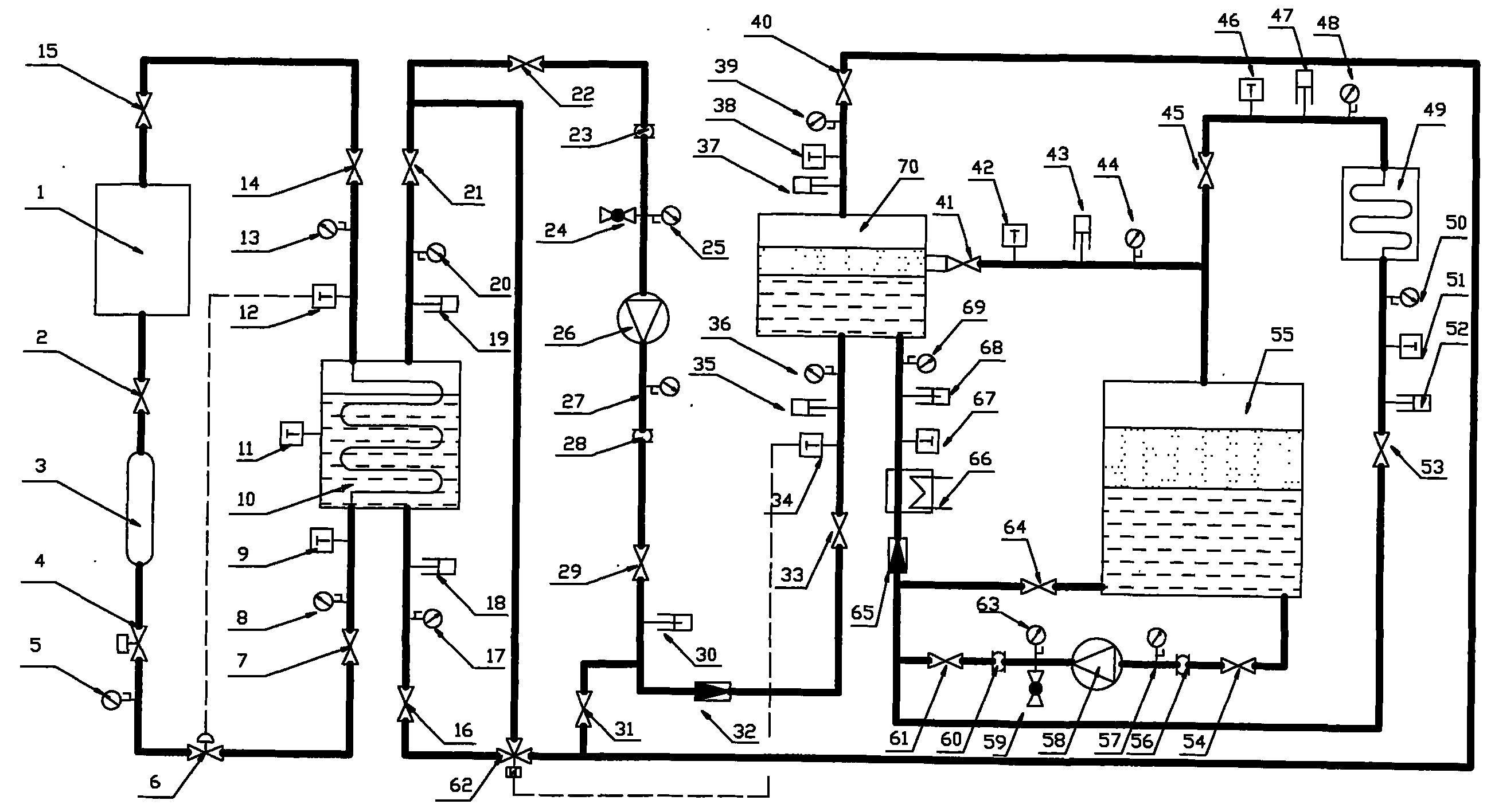 Gas direct contact type ice slurry preparation system