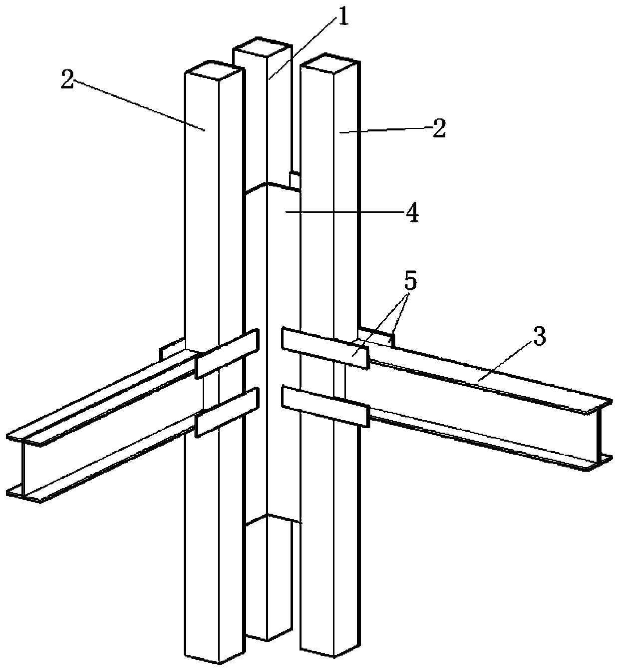 Assembling type concrete-filled steel pipe combined column node area connection structure