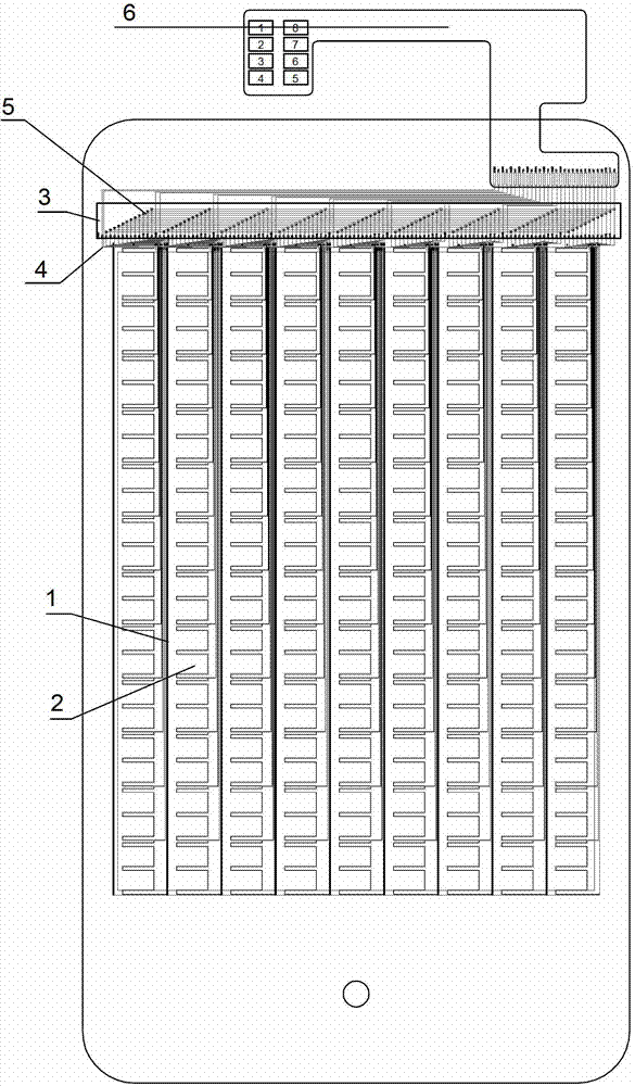 Outgoing line via overlap structure of capacitive touch screen and production method of outgoing line via overlap structure