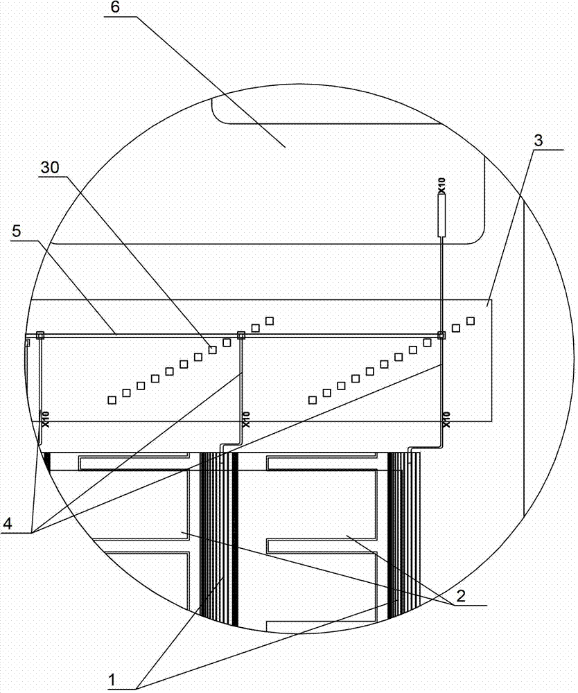 Outgoing line via overlap structure of capacitive touch screen and production method of outgoing line via overlap structure