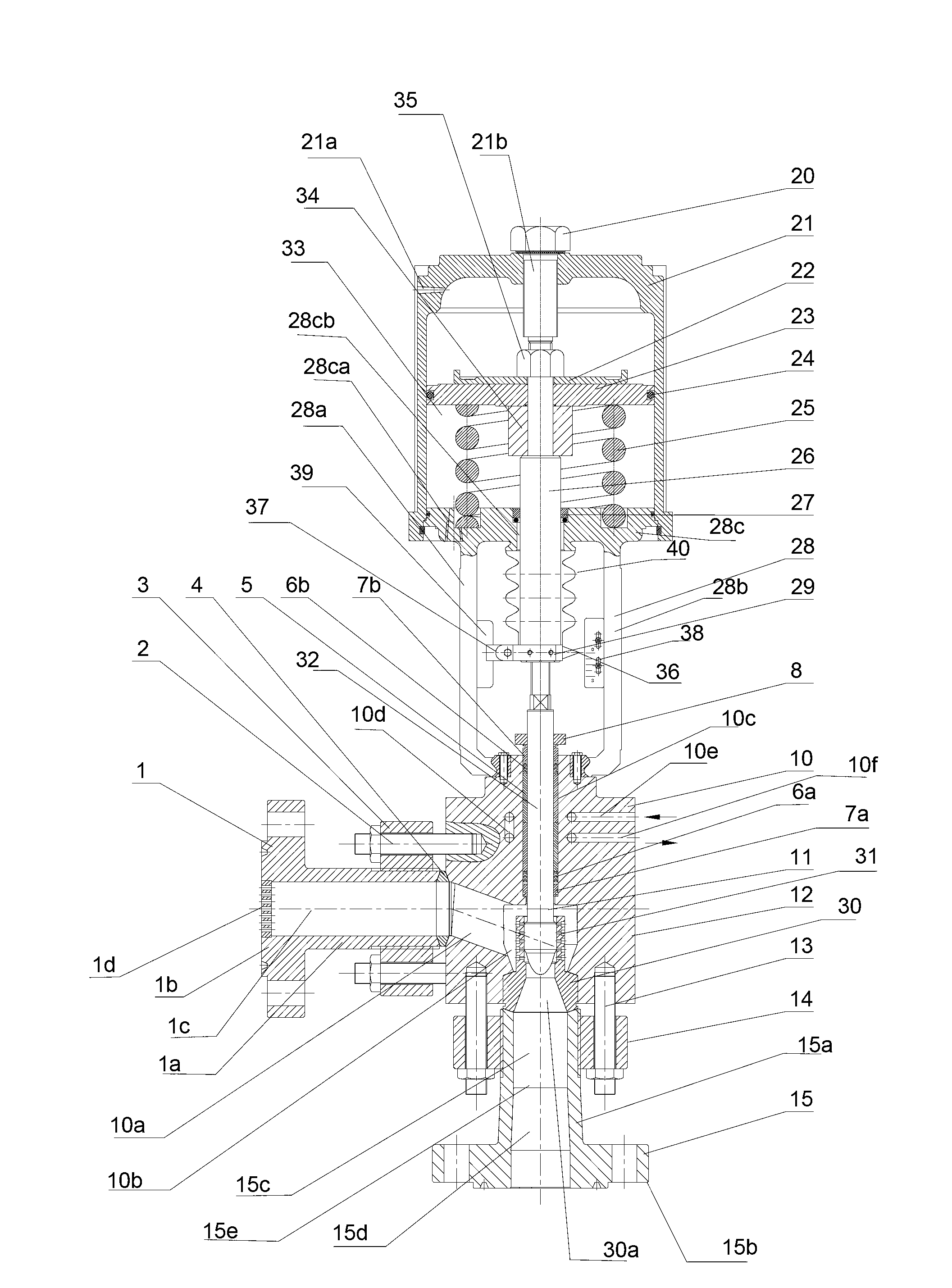 Pneumatic high pressure regulating valve