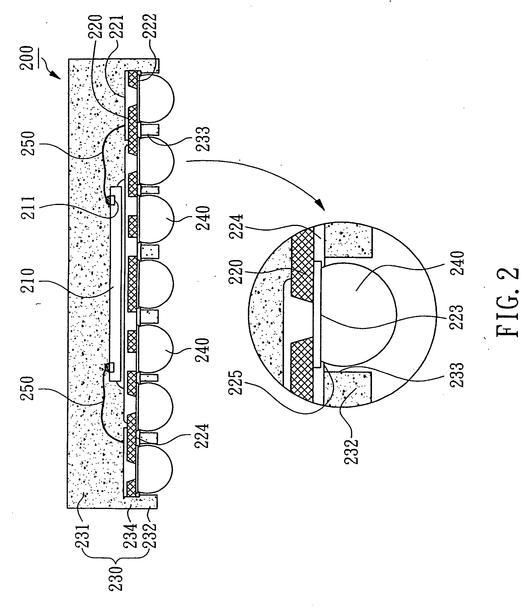 BGA package with encapsulation on bottom of substrate