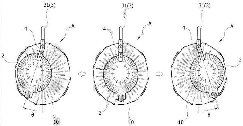 Infrared cooking device with variable heating head position