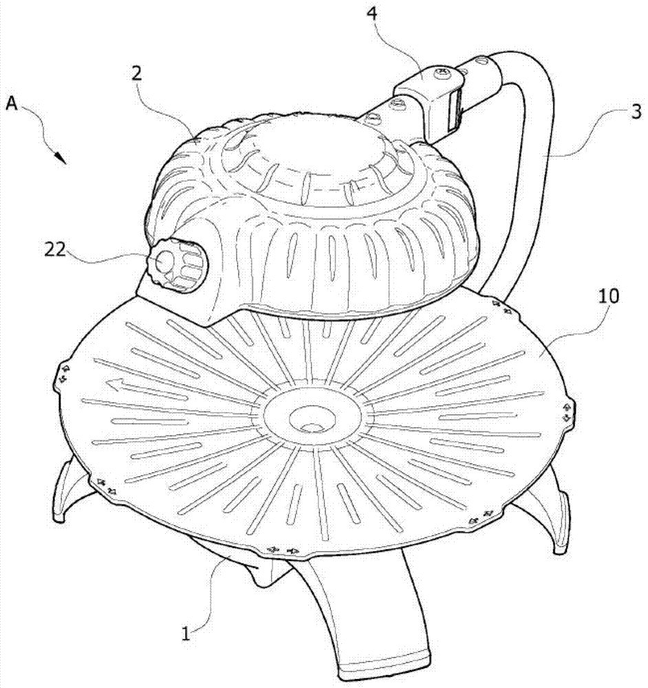 Infrared cooking device with variable heating head position