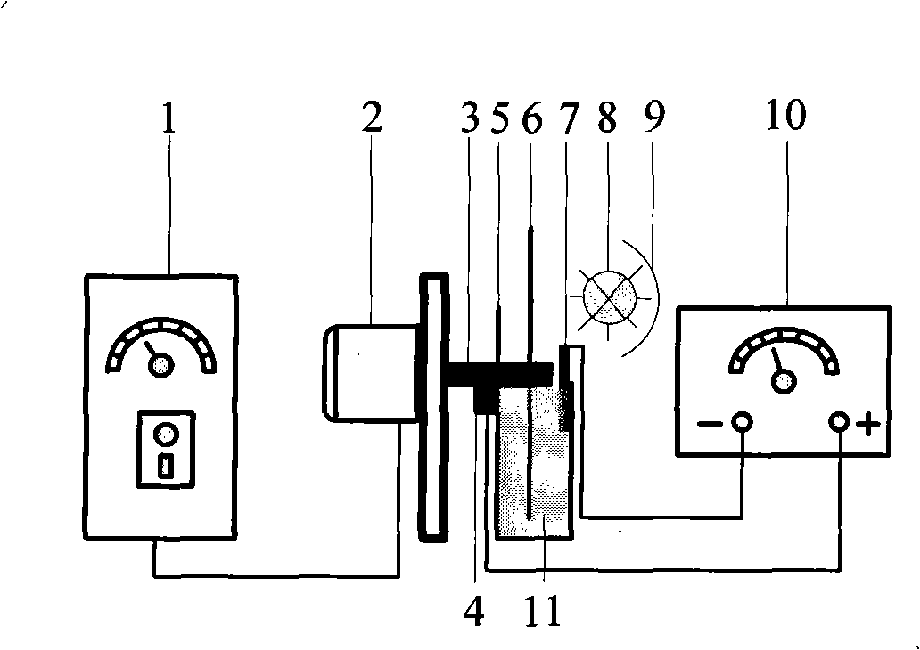 Method for treating refractory organic wastewater by TiO2 film electrode photoelectric turnplate