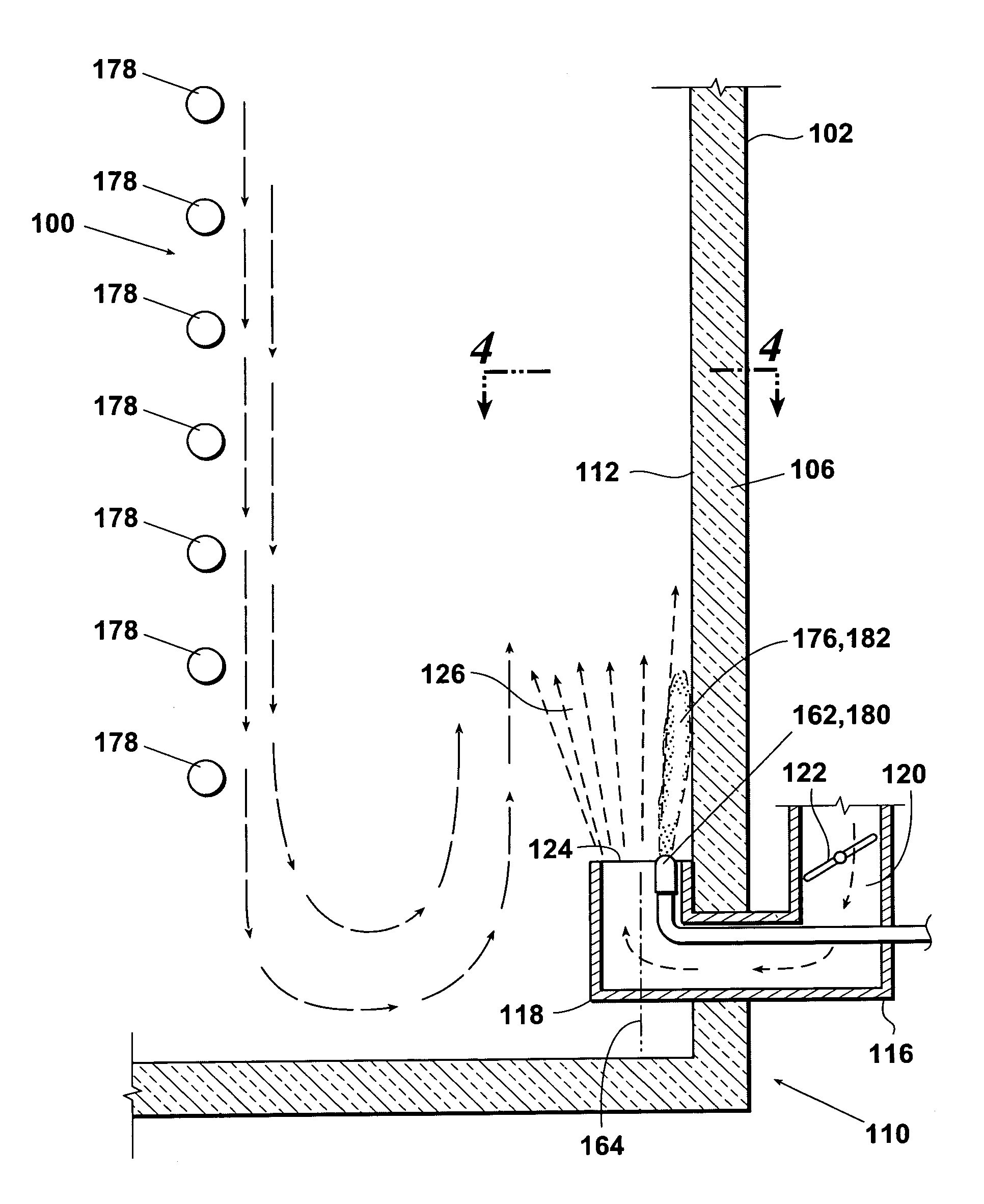 Combustion apparatus and method for radiating wall heating system