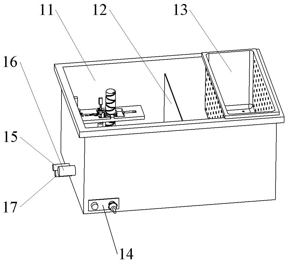 Oil-water separation device with sedimentation function for sewage