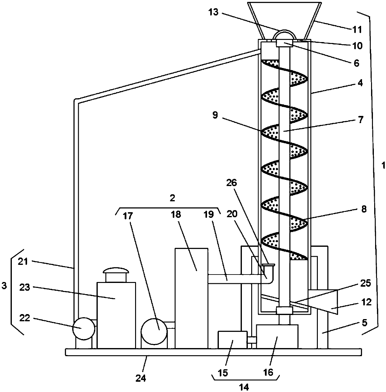 Straw granule drying device