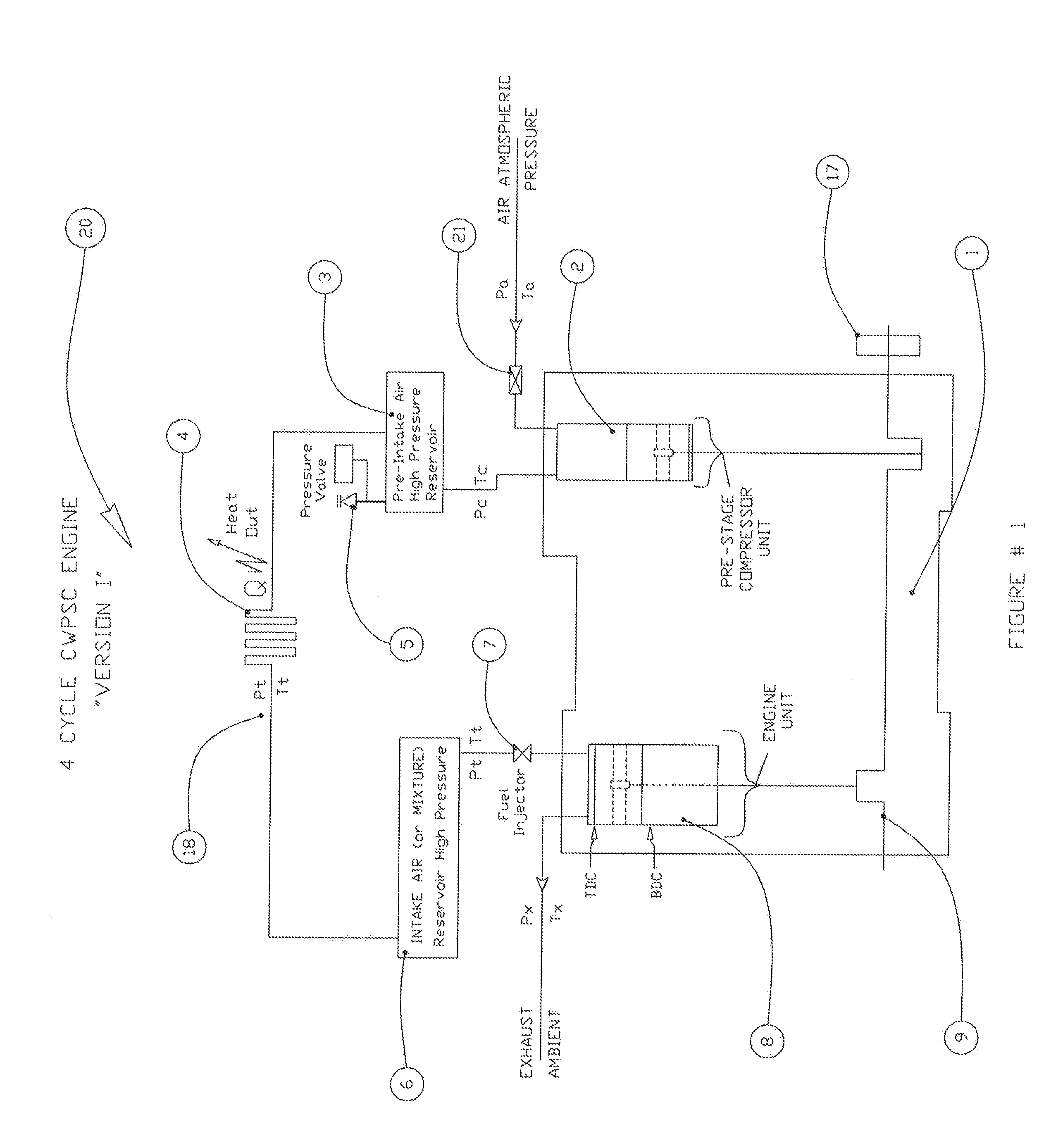 Four-Cycle Internal Combustion Engine with Pre-Stage Cooled Compression