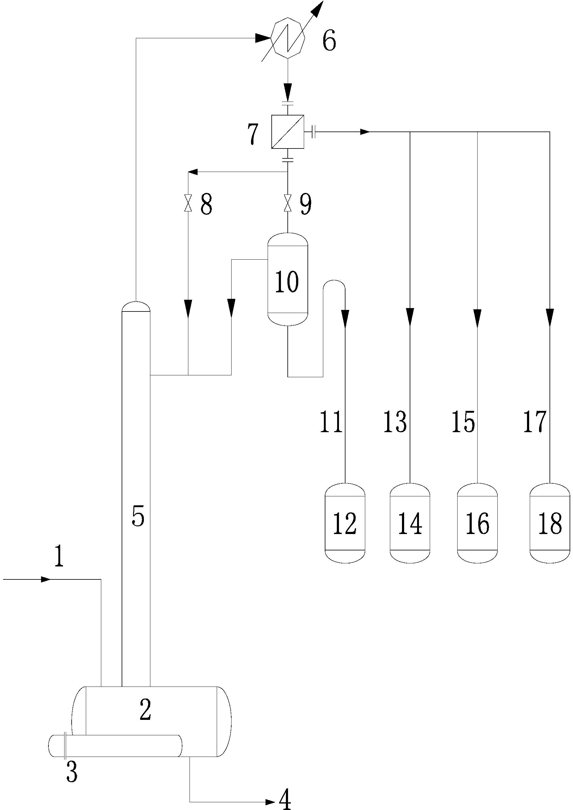 Azeotropic rectification device and method for separating propylene glycol monomethyl ether and water