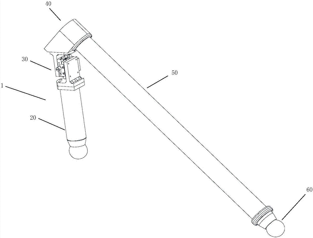 Space two-sphere center distance measuring instrument and measuring method thereof