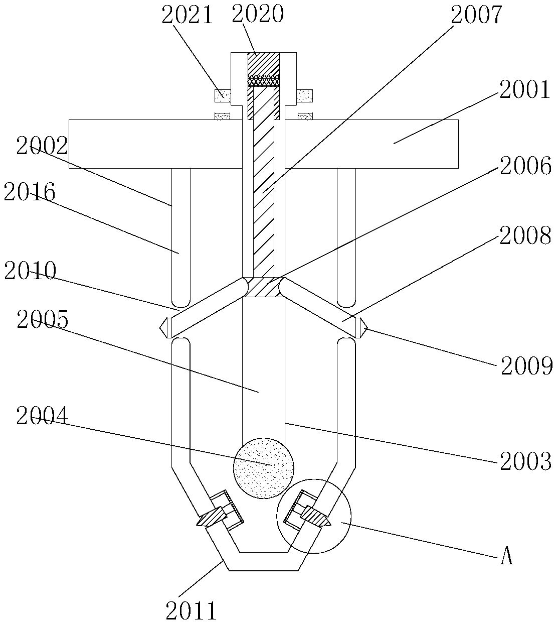 Novel anti-looseness single tube anti-seismic supporting hoisting device