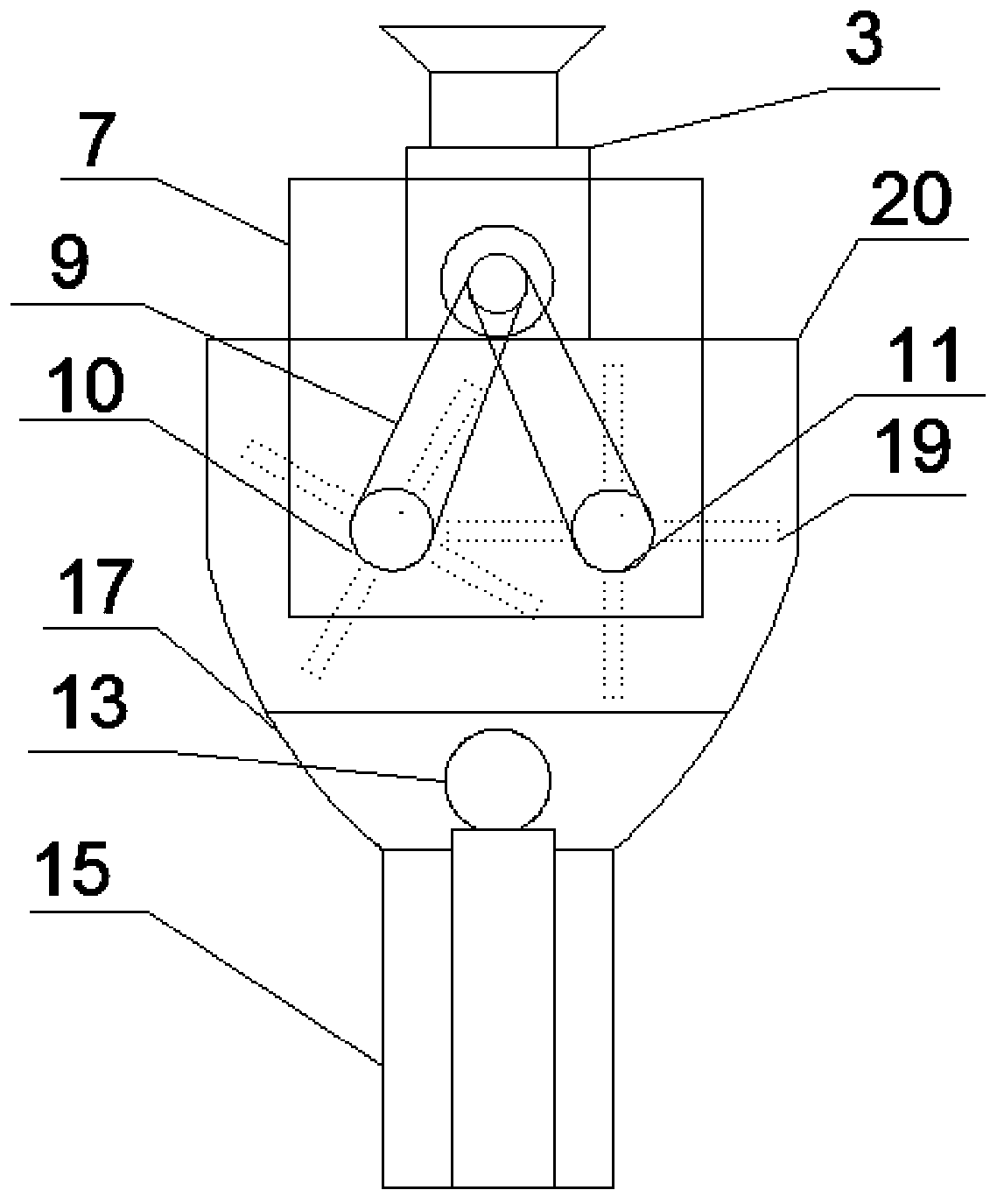 Tomato crushing and filtering device